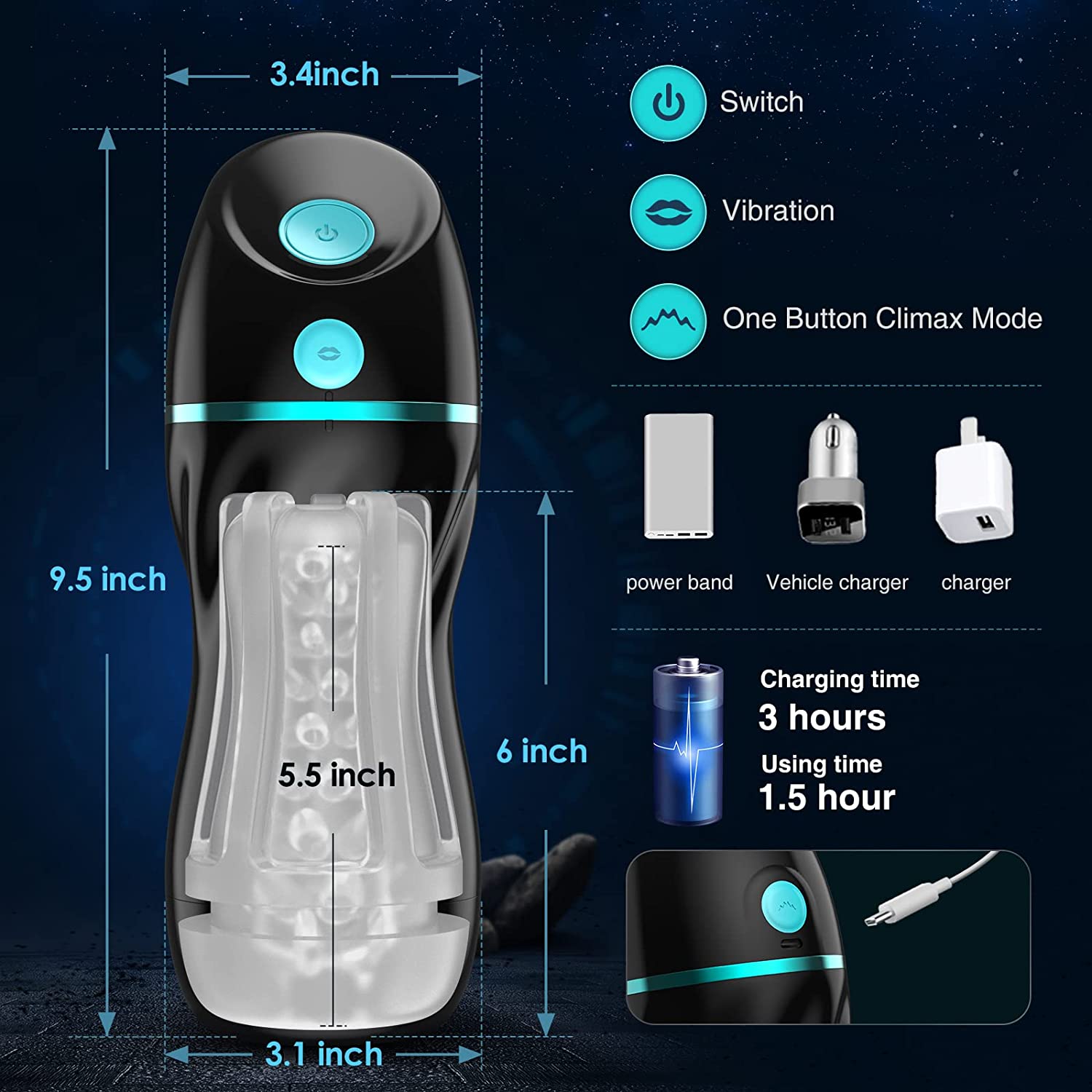 Automatic Sucking Male Masturbators Cup Upgraded 7 Vibration & Suction  Hands Free Pocket Pussy Male Stroker